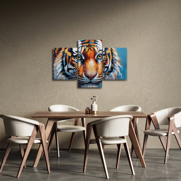 Obraz - Pohľad tigra, maľba (90x60 cm)