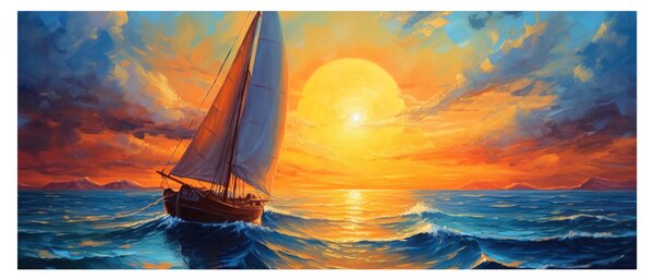 Obraz - Plachetnica (120x50 cm)