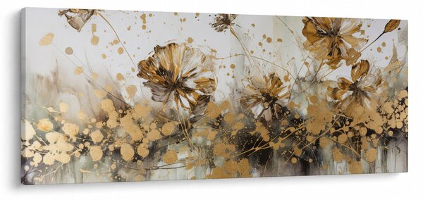 Obraz - Abstraktná kvetinová maľba (120x50 cm)