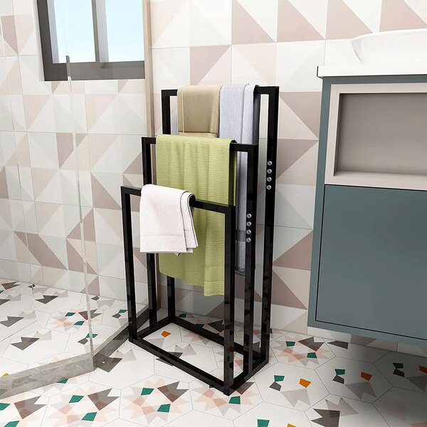 Tutumi Tutumi, 3-ramenný kovový stojan na uteráky 600x260x1000 mm 391840, čierna matná, HOM-01003