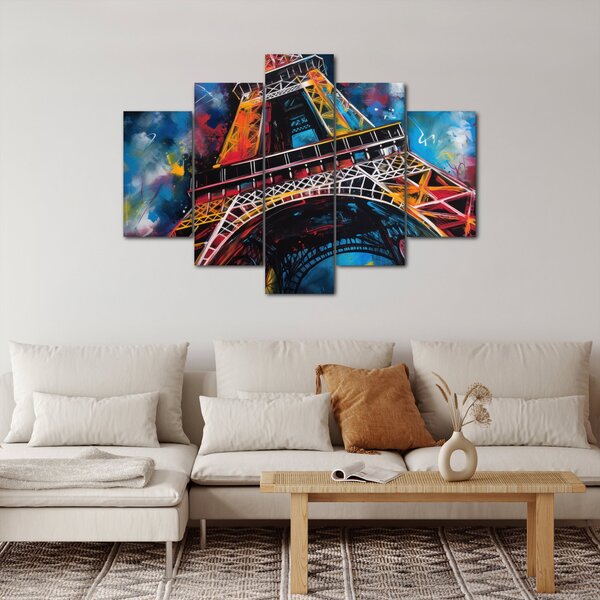 Obraz - Maľba Eiffelovej veže II. (150x105 cm)