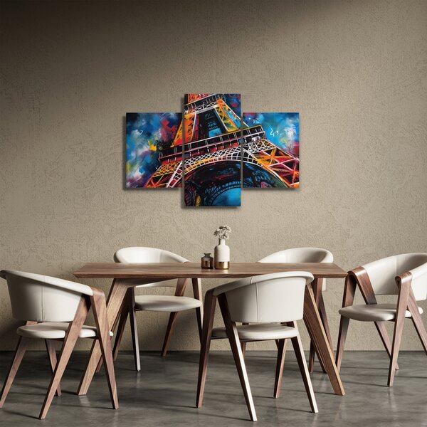 Obraz - Maľba Eiffelovej veže II. (90x60 cm)