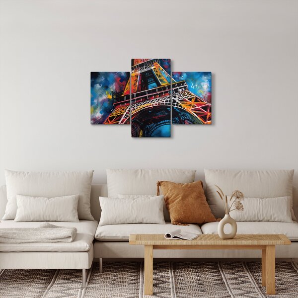 Obraz - Maľba Eiffelovej veže II. (90x60 cm)