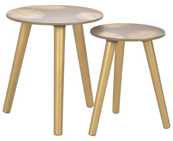 Zasúvacie stolíky 2 ks zlatá farba 40x45 cm/30x40 cm MDF