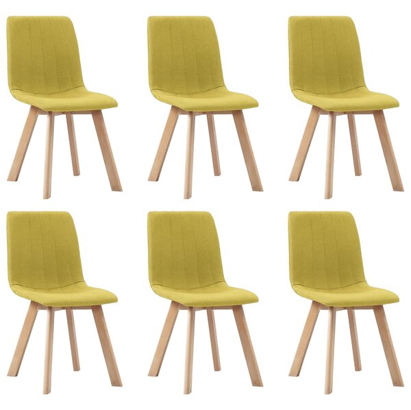 Jedálenské stoličky 6 ks, žlté, látka