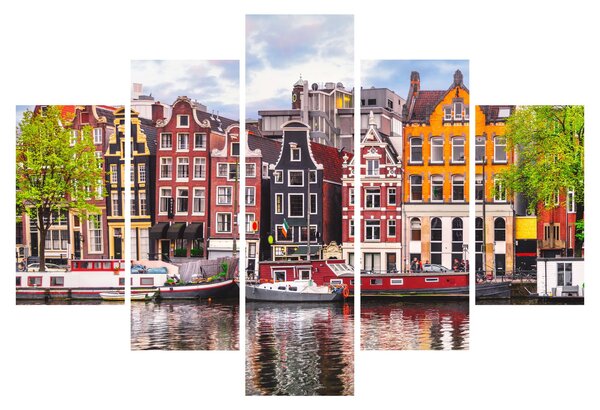 Obraz - Amsterdam, tanečné domy (150x105 cm)