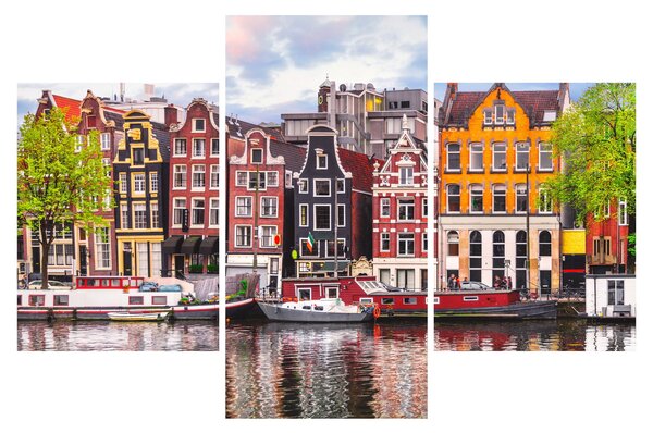 Obraz - Amsterdam, tanečné domy (90x60 cm)