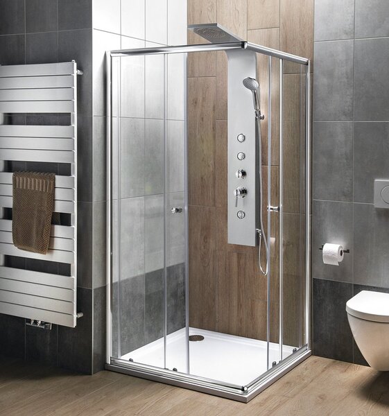 Aqualine Aqualine, AGGA štvorcová sprchová zástena 800x800mm, číre sklo, HLF808Y