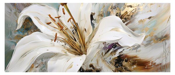 Obraz - Abstrakcia s ľaliou (120x50 cm)