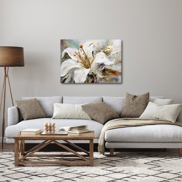 Obraz - Abstrakcia s ľaliou (70x50 cm)