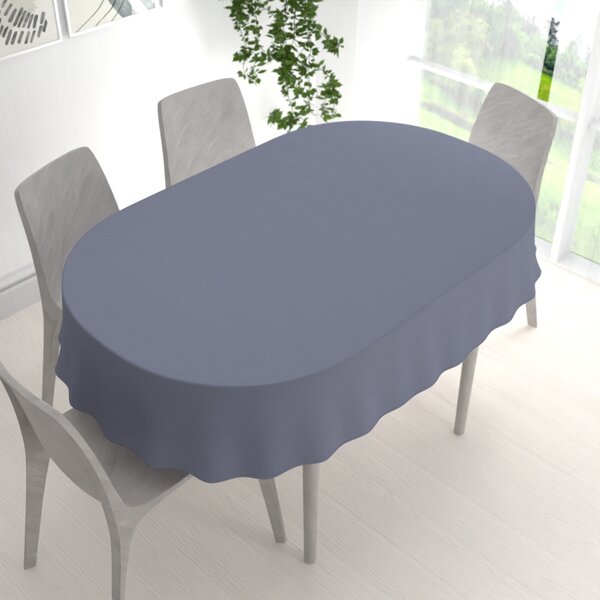 Biante Oválny bavlnený saténový obrus ST-003 Modrosivý 100x140 cm