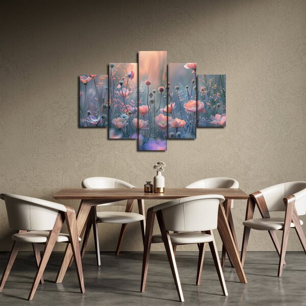 Obraz - Kvety v pastelových farbách (150x105 cm)