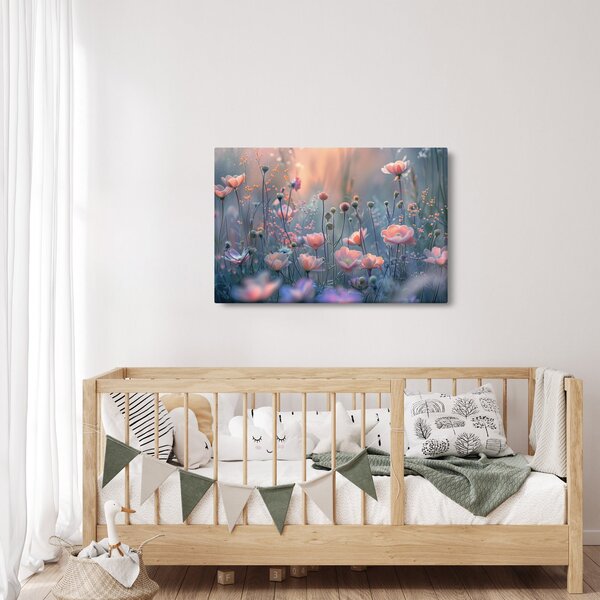 Obraz - Kvety v pastelových farbách (90x60 cm)