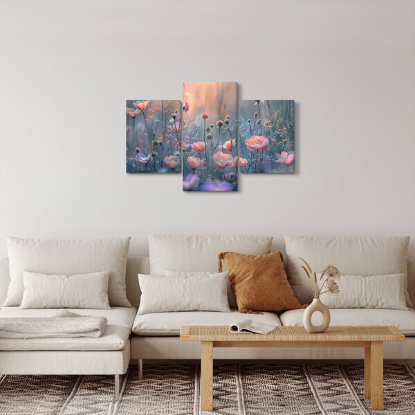 Obraz - Kvety v pastelových farbách (90x60 cm)