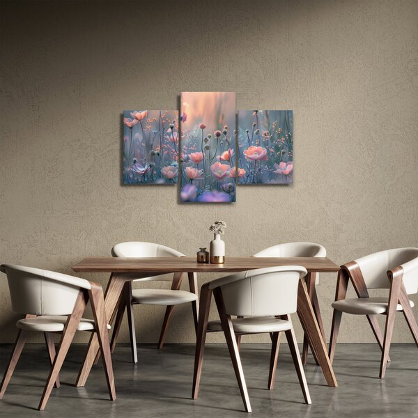 Obraz - Kvety v pastelových farbách (90x60 cm)