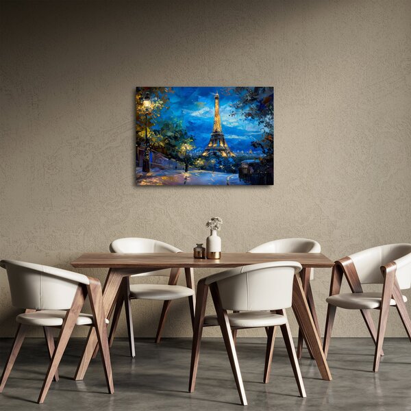 Obraz - Olejomaľba Eiffelovej veže (70x50 cm)