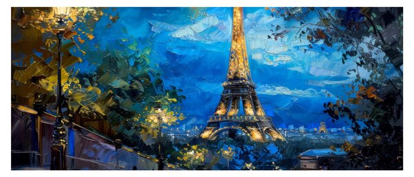 Obraz - Olejomaľba Eiffelovej veže (120x50 cm)