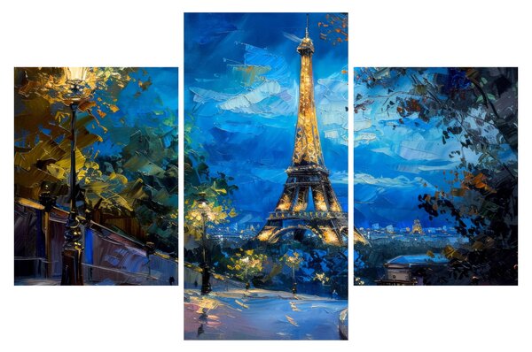 Obraz - Olejomaľba Eiffelovej veže (90x60 cm)