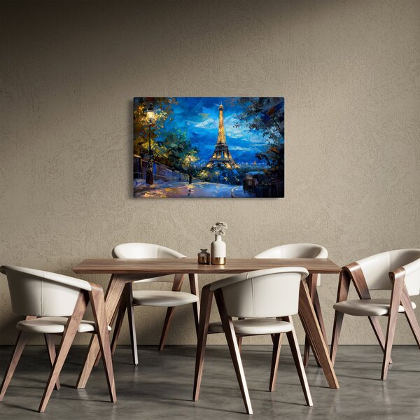 Obraz - Olejomaľba Eiffelovej veže (90x60 cm)