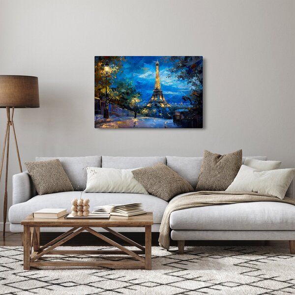 Obraz - Olejomaľba Eiffelovej veže (90x60 cm)