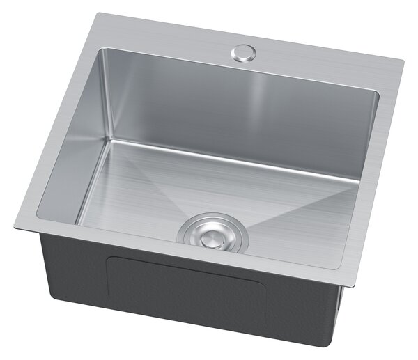 Erga HD, 1-komorový oceľový drez 500x450x210 mm, oceľová, ERG-MLS-HD5045