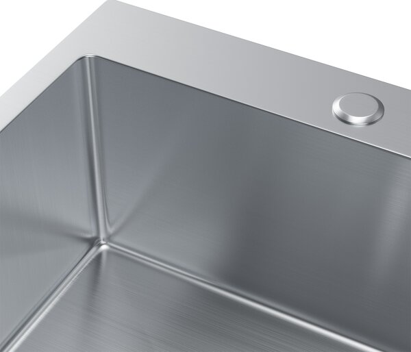 Erga HD, 1-komorový oceľový drez 500x450x210 mm, oceľová, ERG-MLS-HD5045