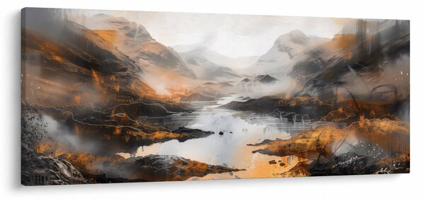Obraz - Maľba horskej krajiny (120x50 cm)