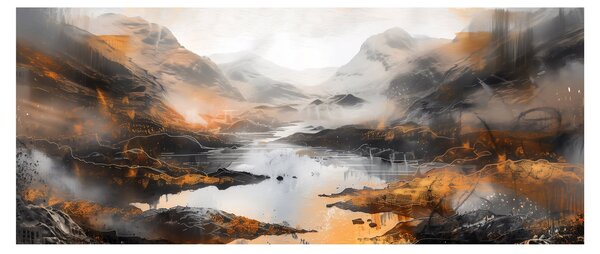 Obraz - Maľba horskej krajiny (120x50 cm)