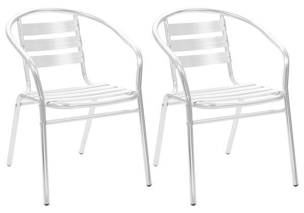 Stohovateľné vonkajšie stoličky 2 ks, hliník