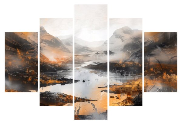 Obraz - Maľba horskej krajiny (150x105 cm)