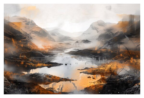 Obraz - Maľba horskej krajiny (90x60 cm)