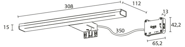 Sapho Sapho, FELINA LED svietidlo, 8W, 308x15x112mm, chróm, FE030