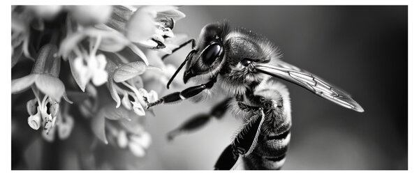 Obraz - Detail včely (120x50 cm)