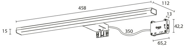 Sapho Sapho, FELINA LED svietidlo, 10W, 458x15x112mm, chróm, FE045