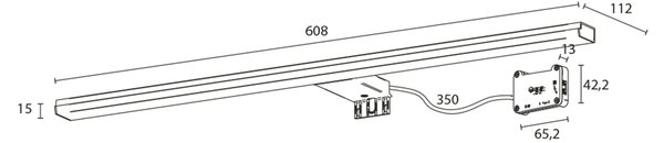 Sapho Sapho, FELINA LED svietidlo, 12W, 608x15x112mm, chróm, FE060