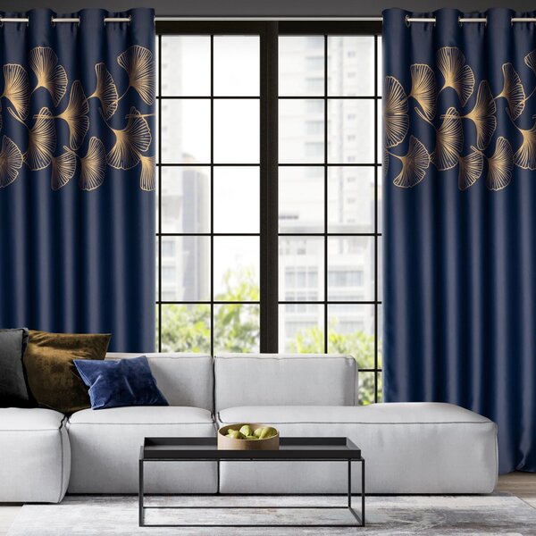 ZATEMŇOVACÍ ZÁVES NA KRÚŽKOCH HARMONY 140X250 CM NÁMORNÍCKA MODRÁ