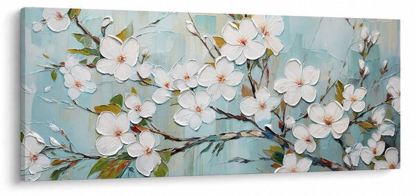 Obraz - Maľba, kvitnúce vetvy stromu (120x50 cm)
