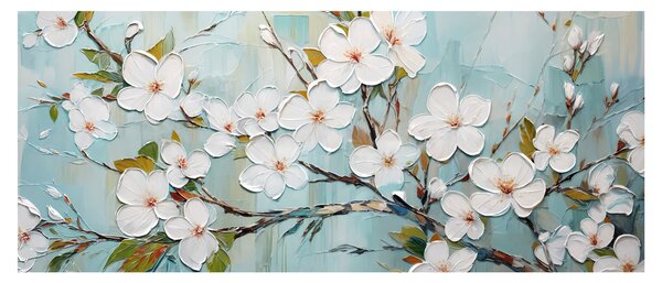 Obraz - Maľba, kvitnúce vetvy stromu (120x50 cm)