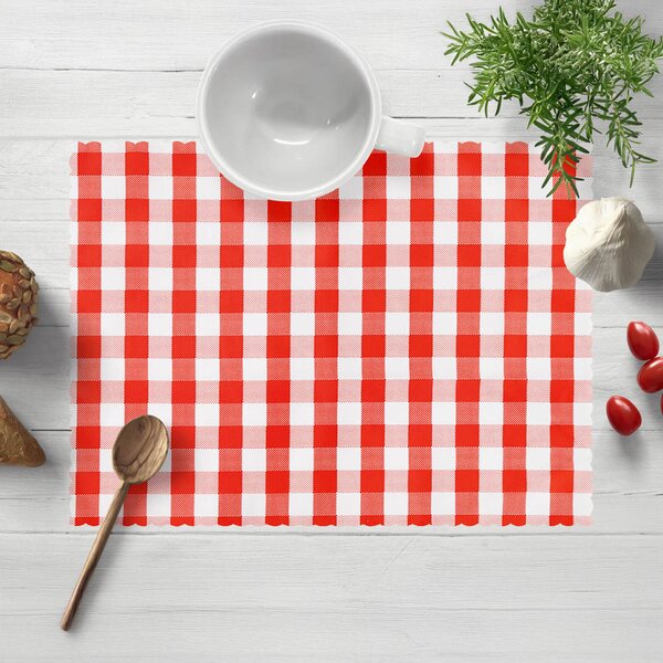 Biante Teflónové prestieranie na stôl TF-071 Čeveno-biela kocka 30x40 cm