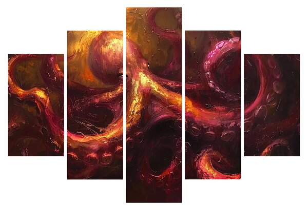 Obraz - Chobotnica, olejomaľba (150x105 cm)