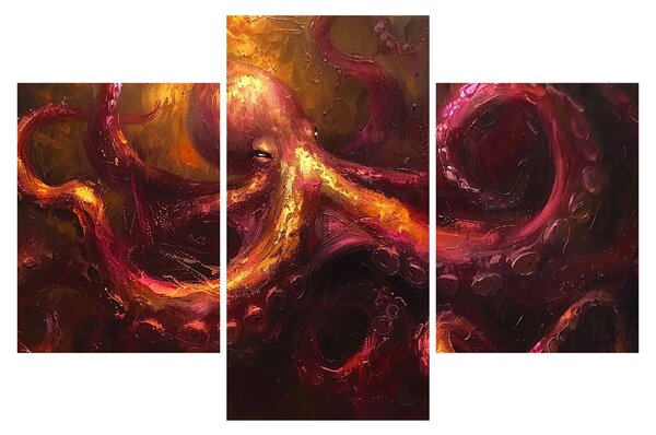 Obraz - Chobotnica, olejomaľba (90x60 cm)