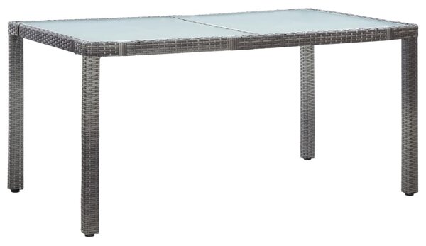 Záhradný stôl sivý 150x90x75 cm polyratanový