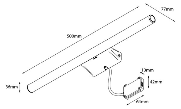 Sapho Sapho, IRENE 2 LED nástenné svietidlo, 9 W, 500x35x77 mm, chróm, E27556CI