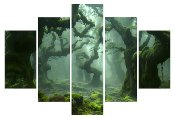 Obraz - Les prerastený machom (150x105 cm)