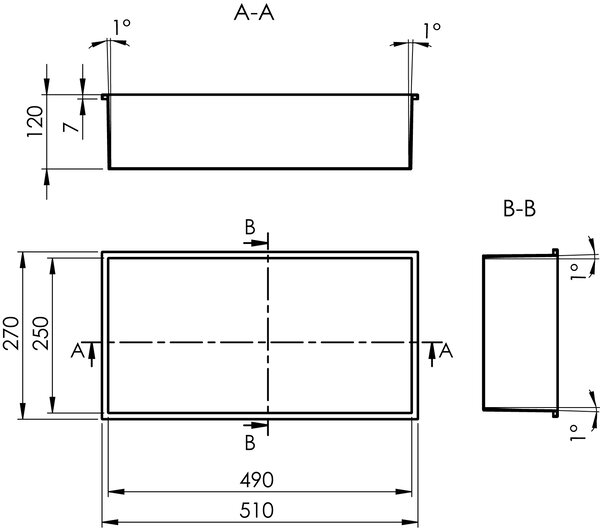 Polysan Polysan, INSERTA zapustená polica do obkladu, liaty mramor, 510x270mm, biela, 1301-53