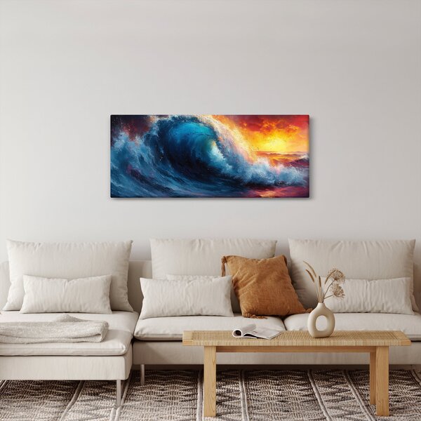 Obraz - Vlna v západu slnka (120x50 cm)