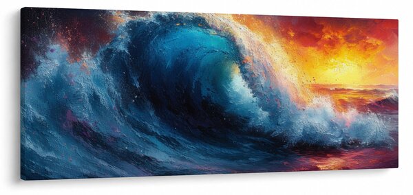 Obraz - Vlna v západu slnka (120x50 cm)