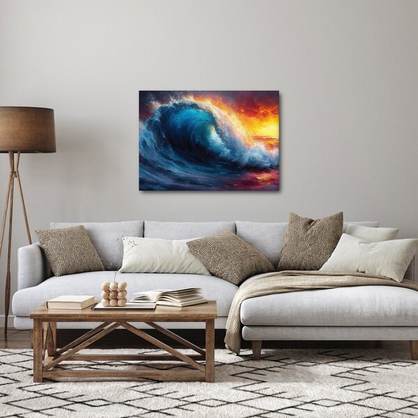 Obraz - Vlna v západu slnka (70x50 cm)