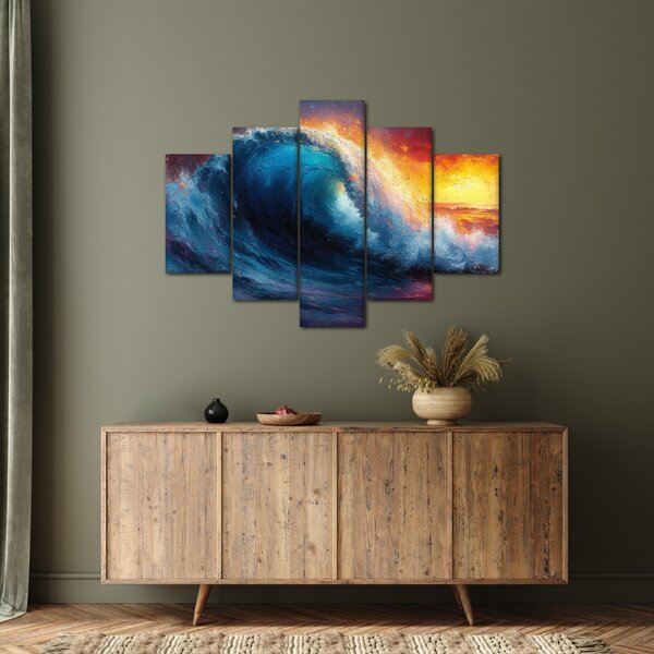 Obraz - Vlna v západu slnka (150x105 cm)
