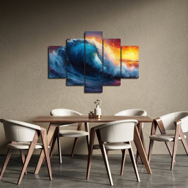 Obraz - Vlna v západu slnka (150x105 cm)